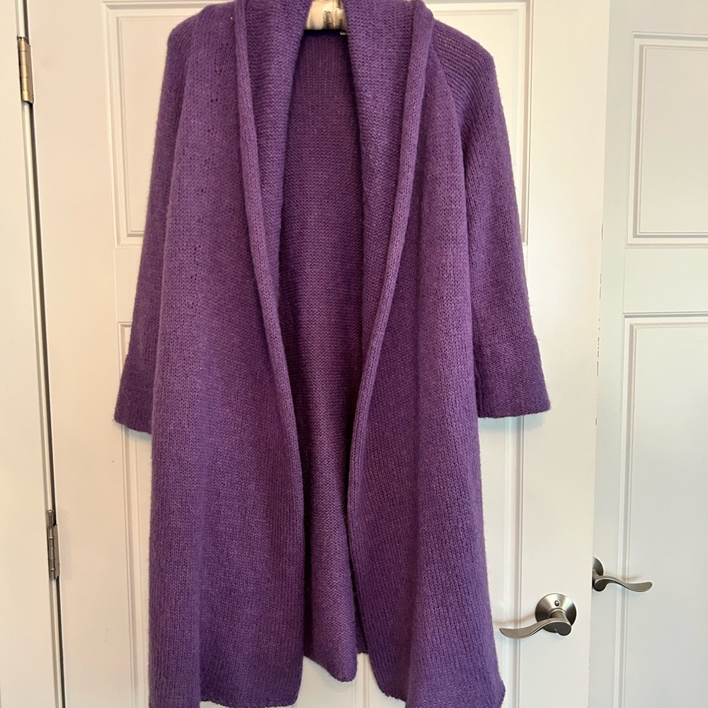 Soft Surroundings Purple Open-Front Cardigan